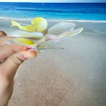 Sarı Orkide Çiçekli Pens Toka